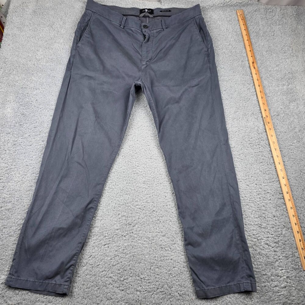 7 For All Mankind Mens Chino Size 36 Dark Grey/Blue Regular Slim Fit Modern